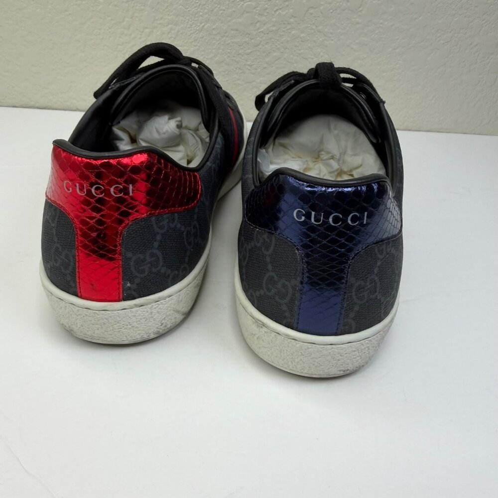 Mens Gucci Ace GG Supreme Sneakers Black/Grey U.S. Size 10 - Picture 7 of 12